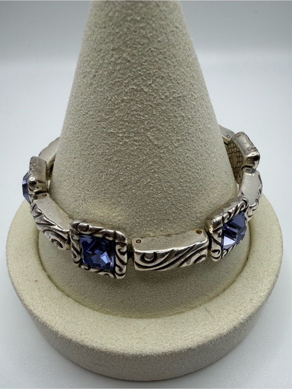Brighton Silver-Tone Bracelet with Violet-Blue Stones - Picture 1 of 10